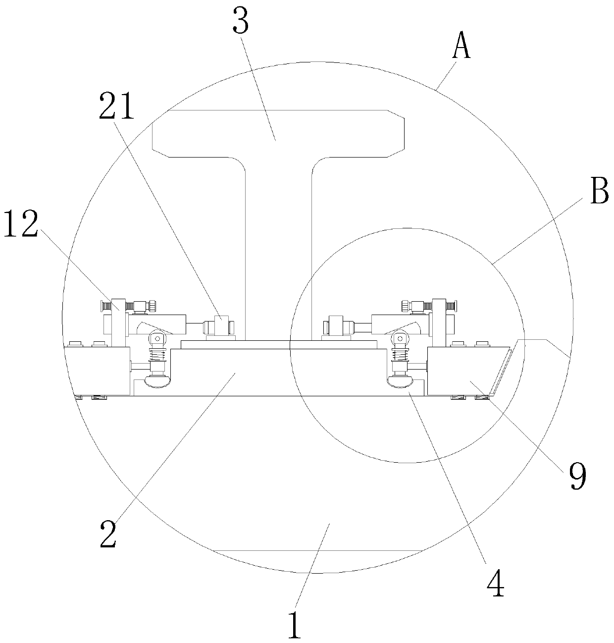 Train rail bolt fastening mechanism