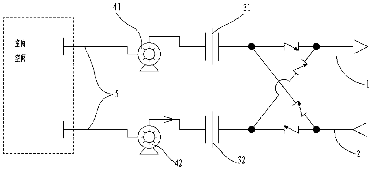 Suction and solution continuous integrated type air circulation purification device for hospital and chemical environment