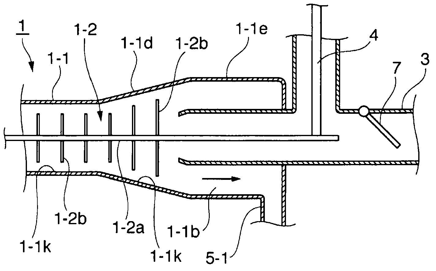 Exhaust gas processing device for diesel engine