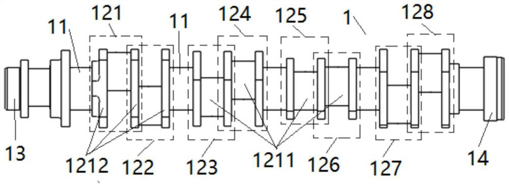 An eight-cylinder heat engine transmission system