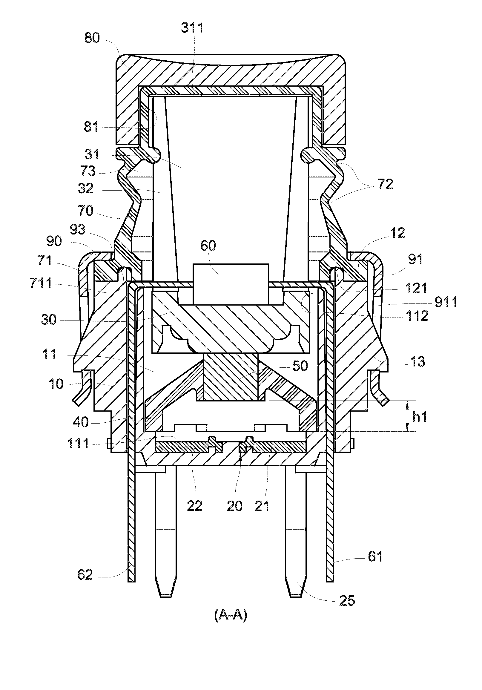 Electrically conductive structure of micro switch