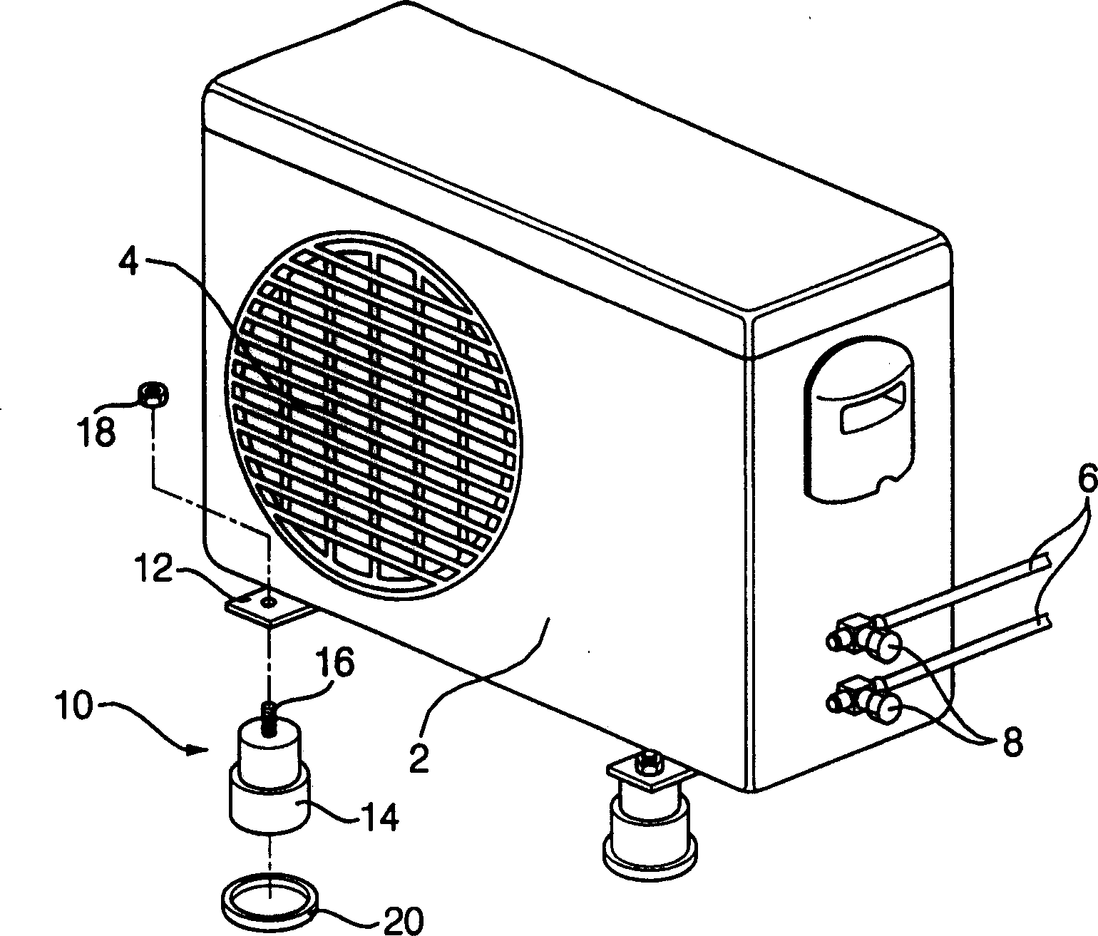 Air conditioner outdoor unit basement device