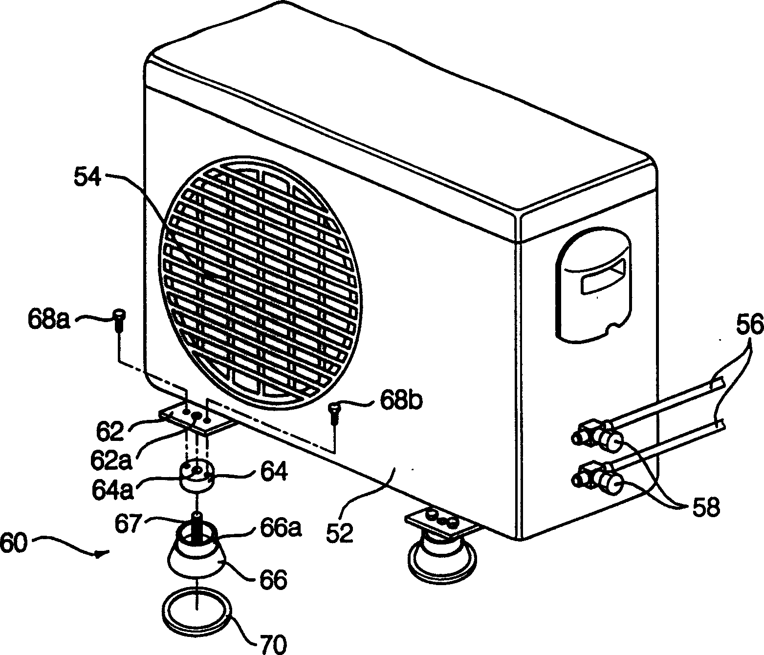 Air conditioner outdoor unit basement device