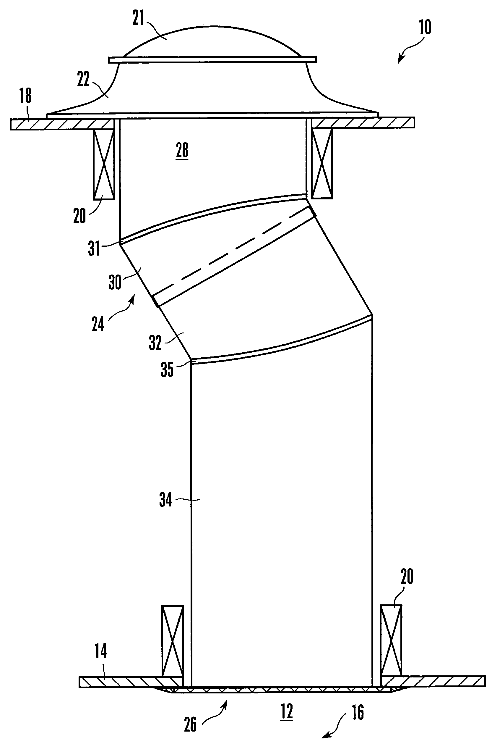 Tubular skylight dome with variable prism