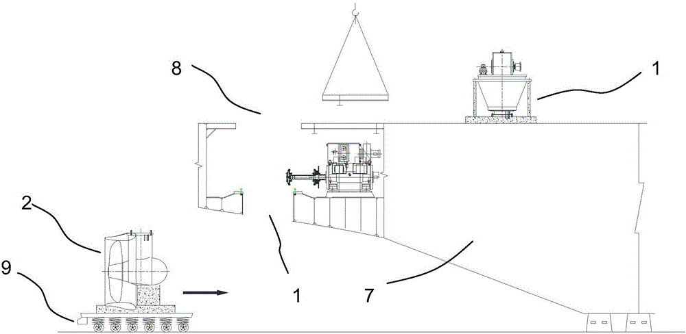 Installation method for full-rotation steering oar