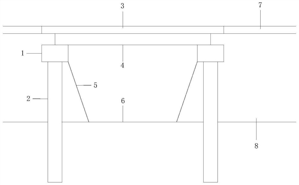 Existing roadbed-modified bridge at route intersection and construction method