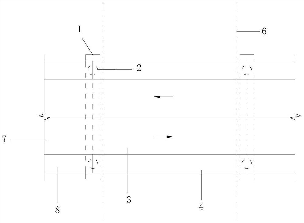 Existing roadbed-modified bridge at route intersection and construction method