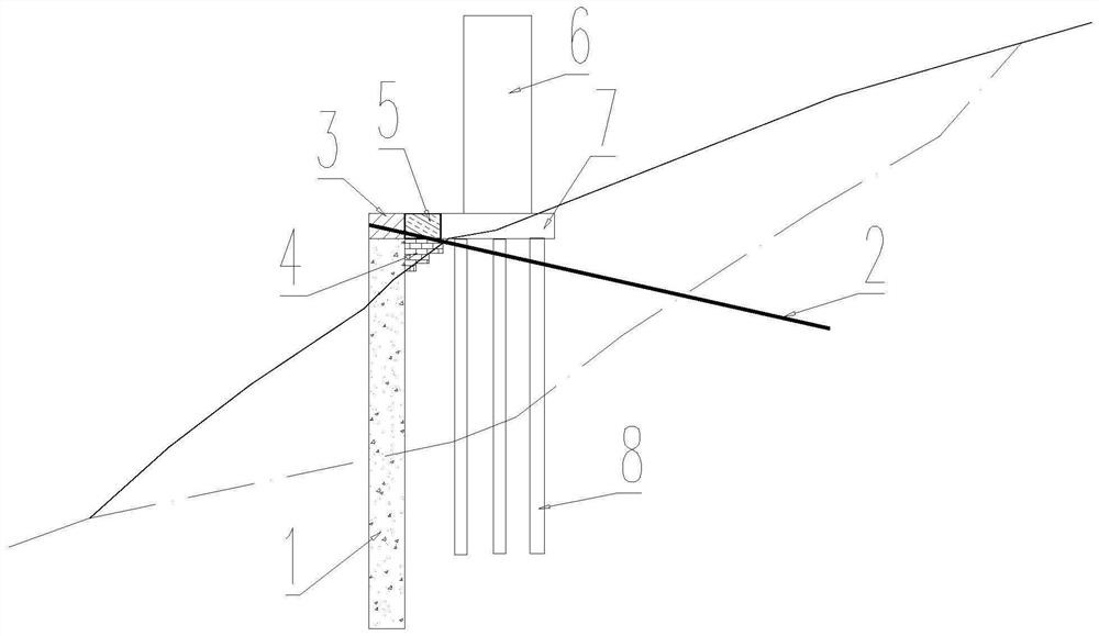 Deformation repair structure and repair method of bridge pier on slope terrain