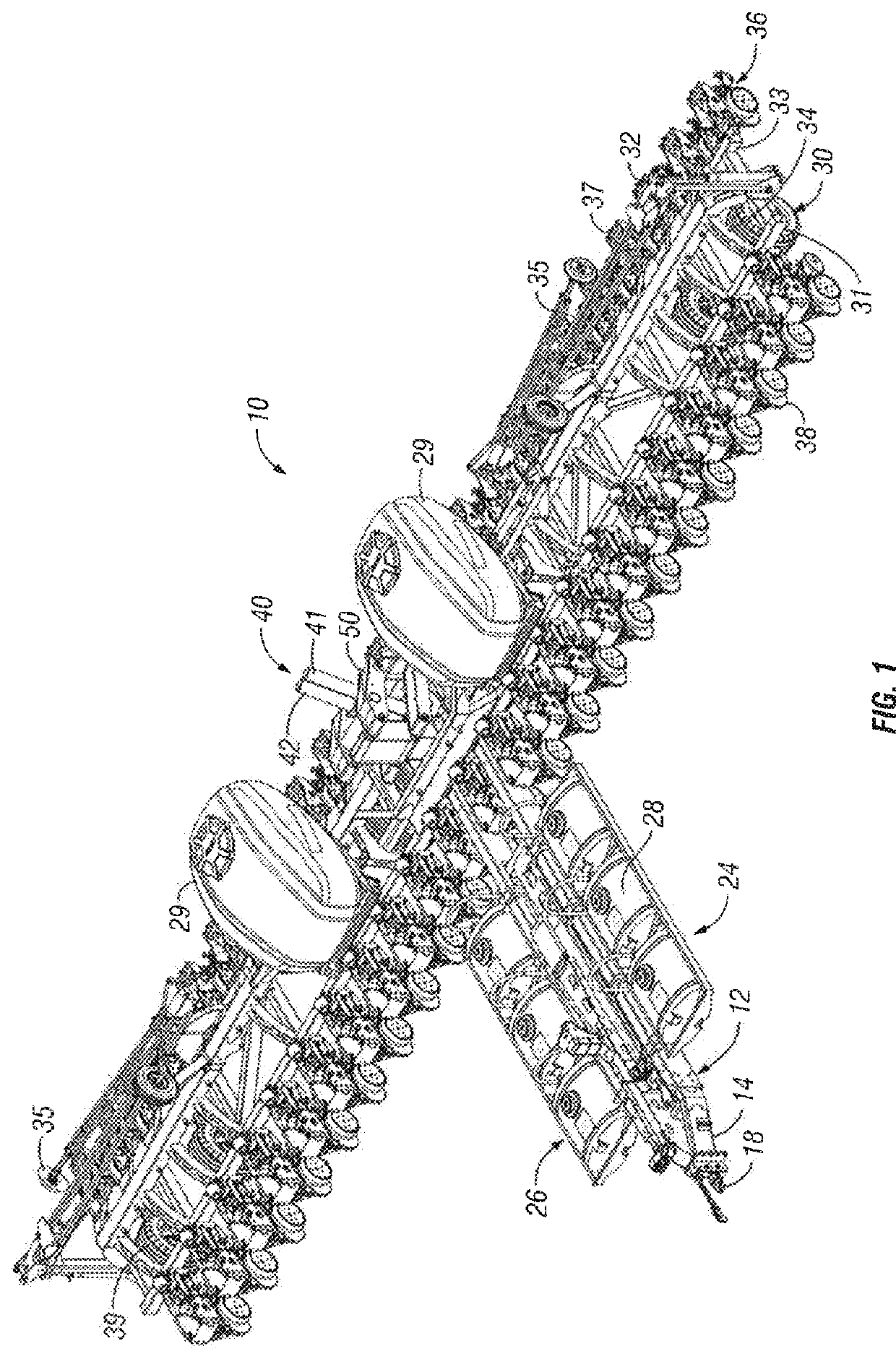 Lift and rotate agricultural implement