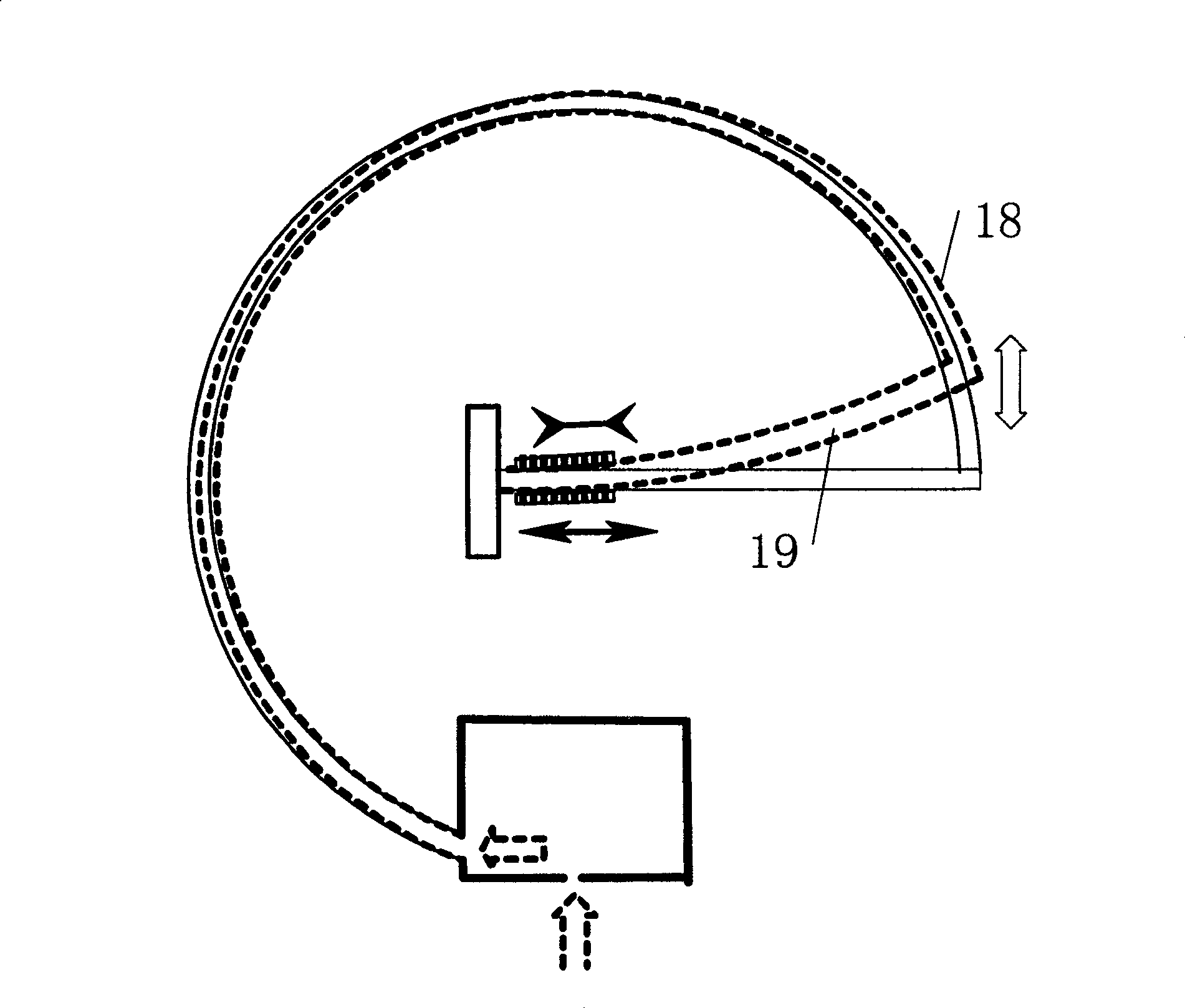 Optical fibre grating sensor based on Bourdon tube as energy changer and method thereof