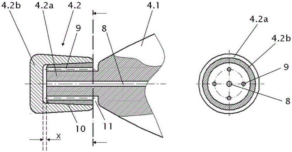 Piercing mandrel having an improved service life for producing seamless tubes