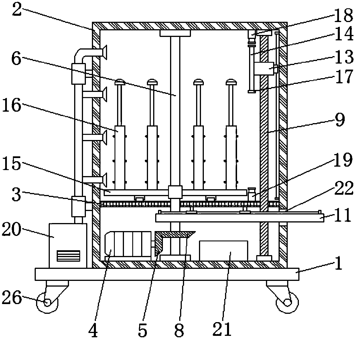 Textile storage box with dehumidifying and dedusting functions