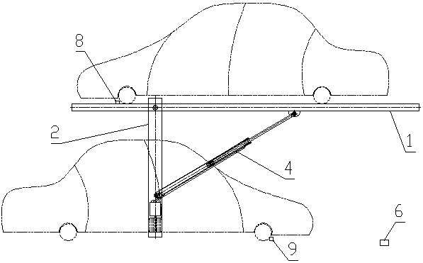 Simple double-layer parking mechanism and vehicle parking and taking method