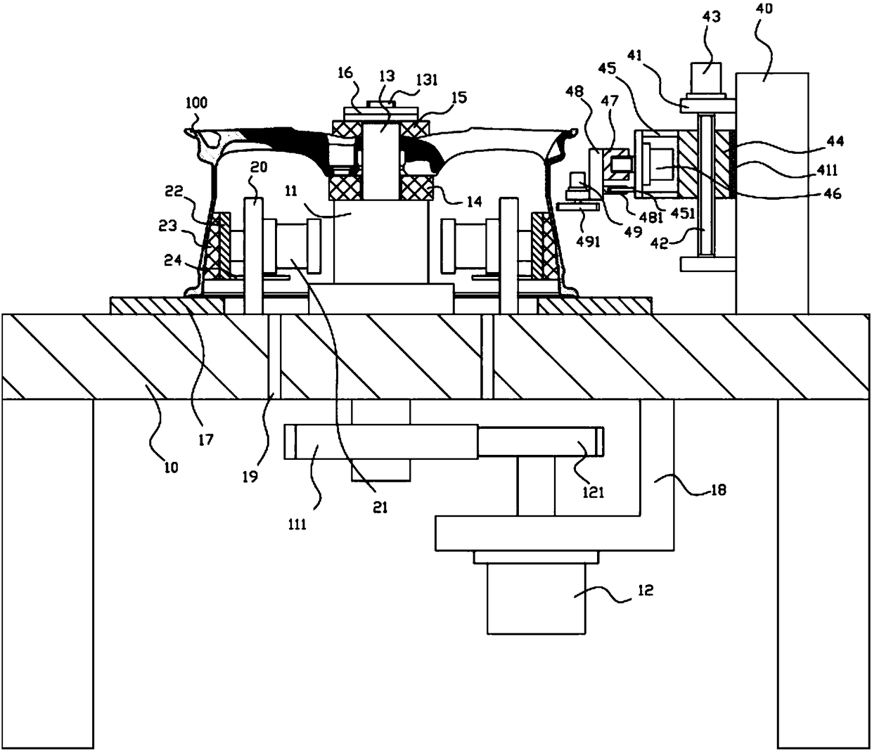 Automobile hub automatically-adjusted targeted polishing mechanism