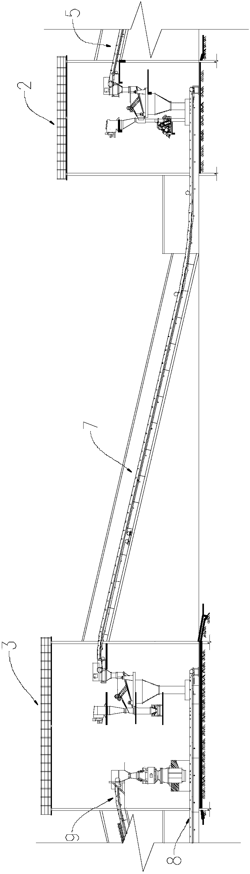 Ground slag processing production line