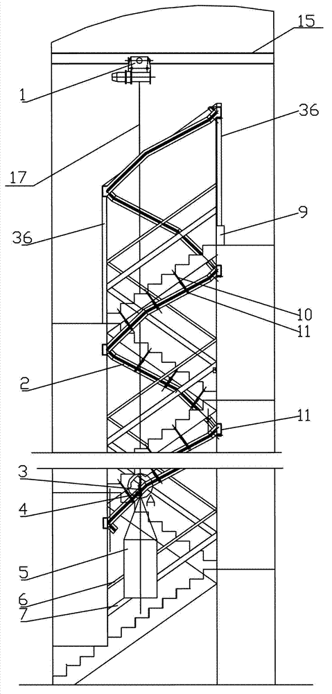 Coil-well resident building elevator