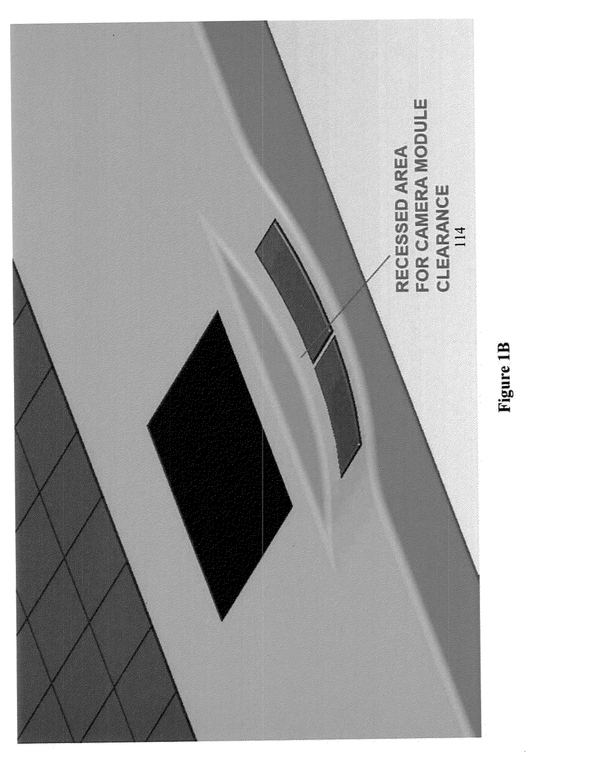 Optimized designs for embedding webcam modules with superior image quality in electronics displays