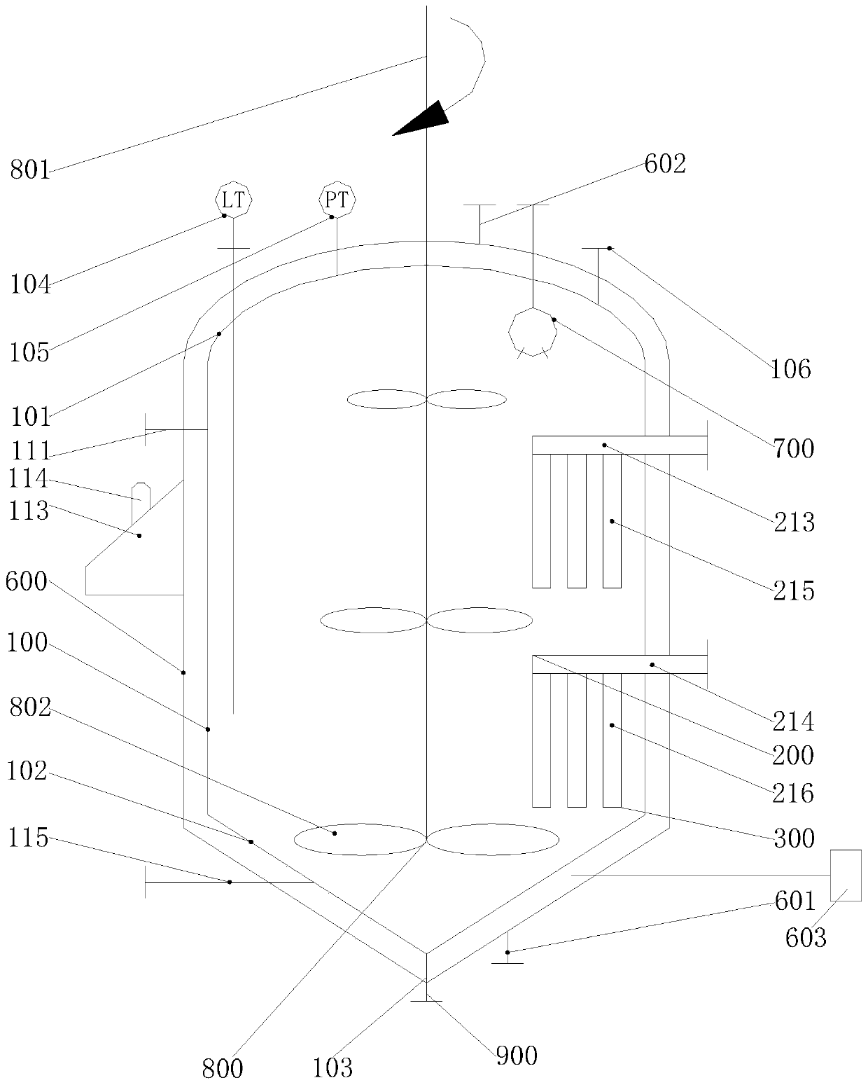 Filtering concentration device and method for small ternary precursor particles