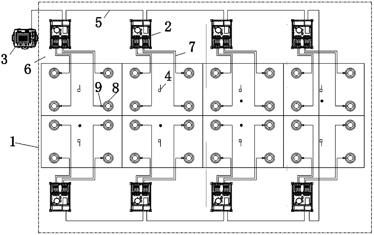 Suspension and lifting system for large-area building, and using method thereof