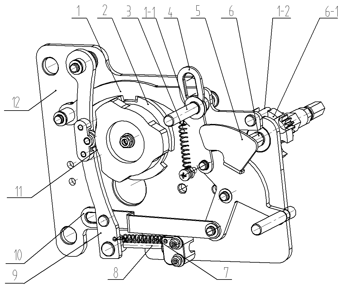 Three-position switch-circuit breaker device and its interlocking device