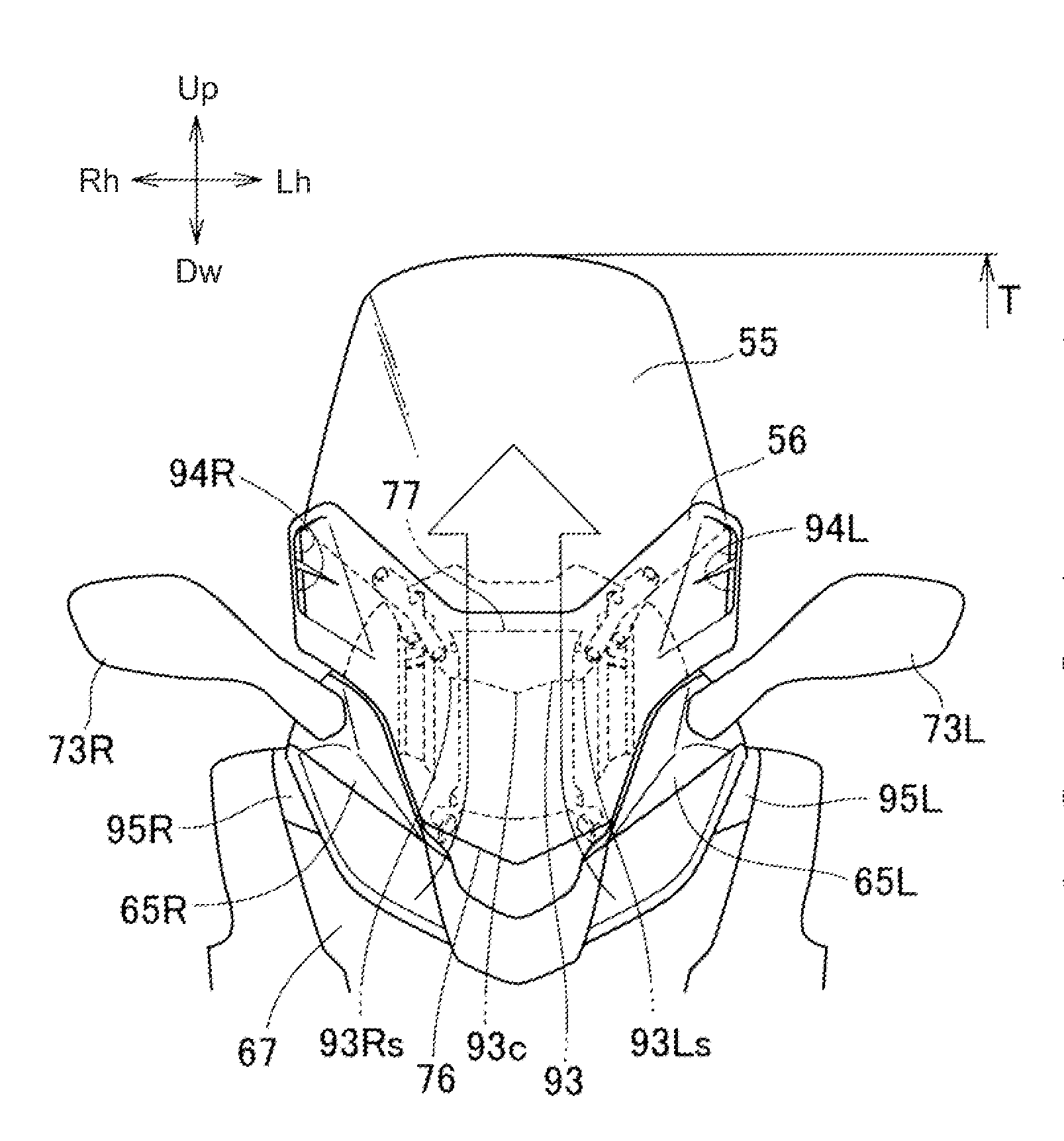 Front structure of motorcycle