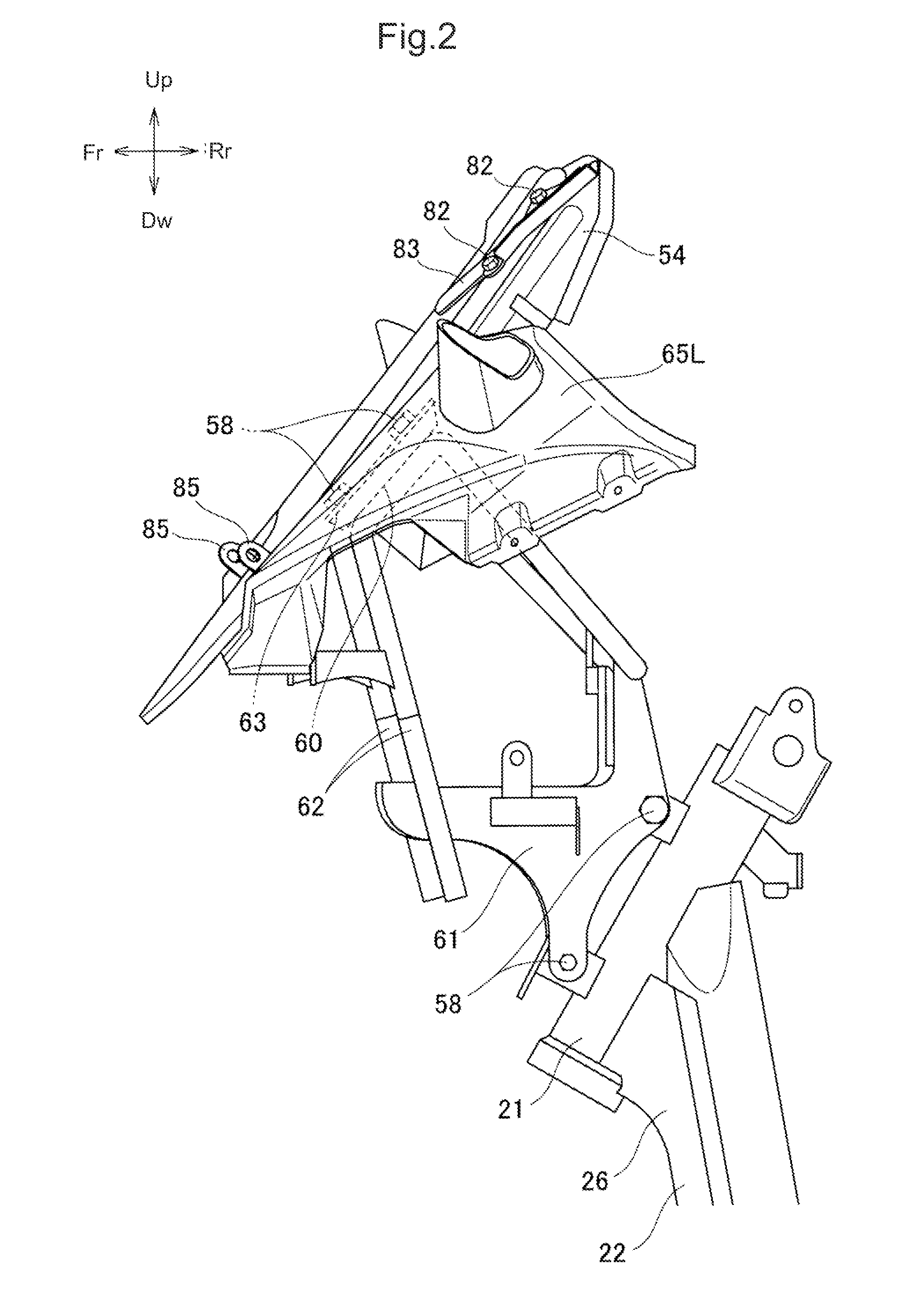 Front structure of motorcycle