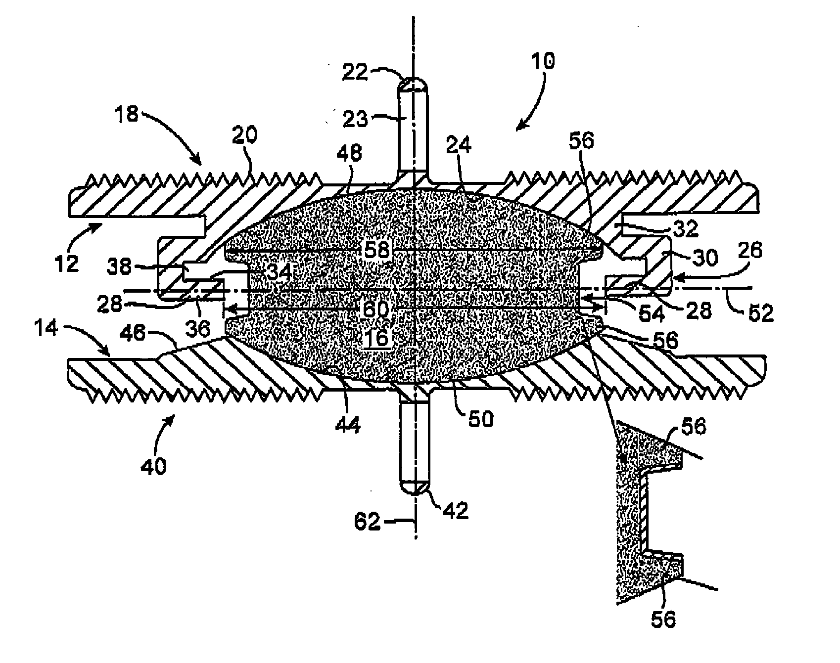 Prosthetic disc for intervertebral insertion