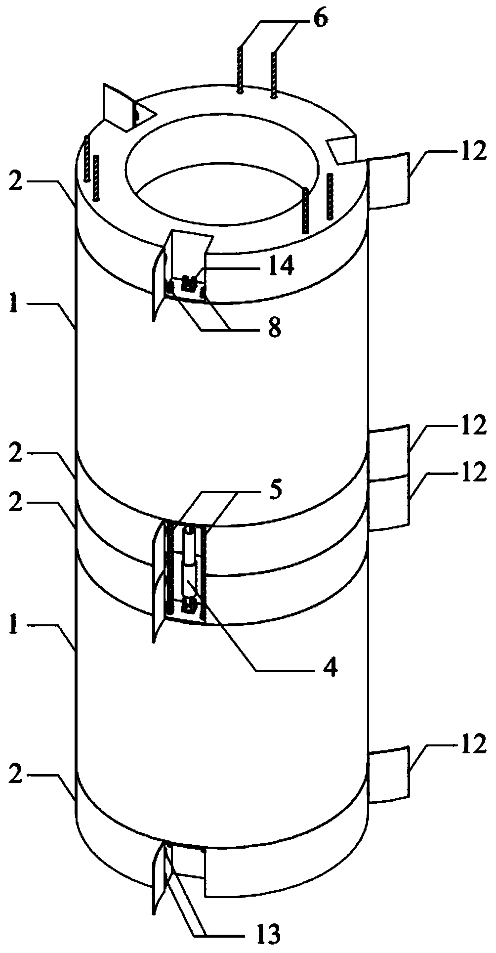 Prefabricated assembled pier seismic structure with built-in replaceable viscous damper and energy-dissipating steel bars and its construction method