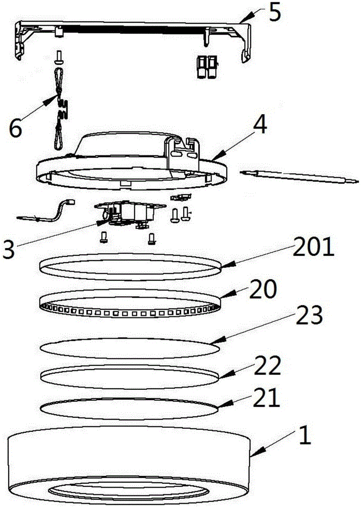 Lamp buckle structure and novel ultra-thin LED ceiling lamp