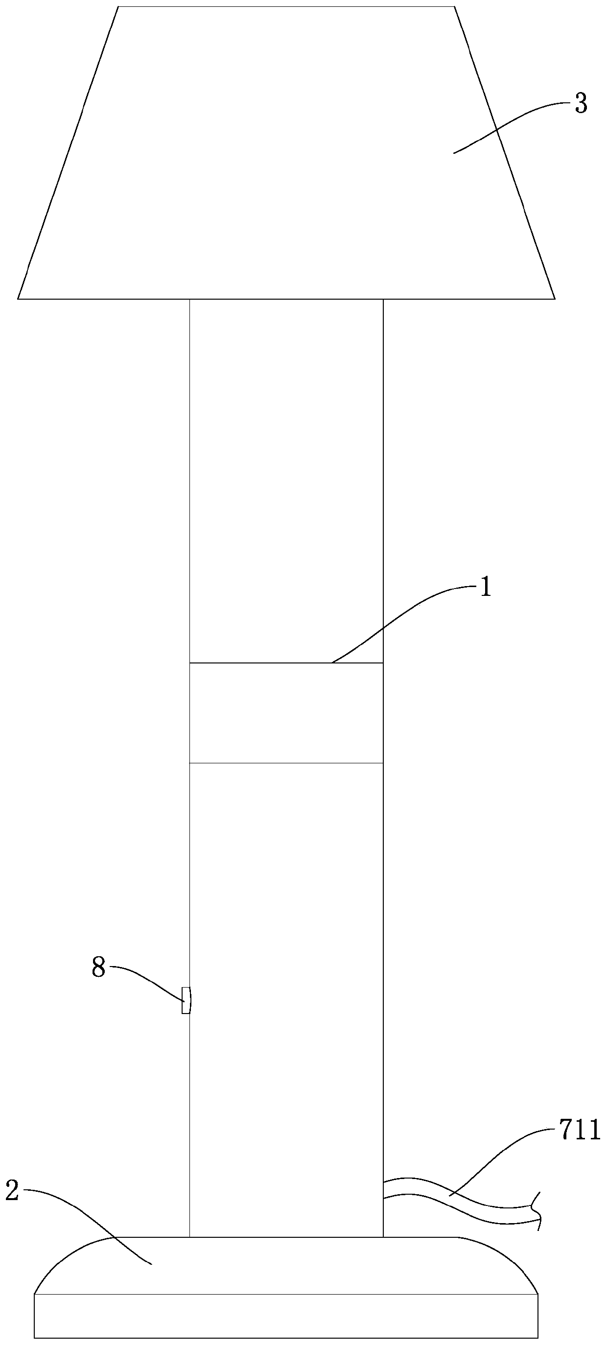 Table lamp with intelligent dimming function and control method thereof