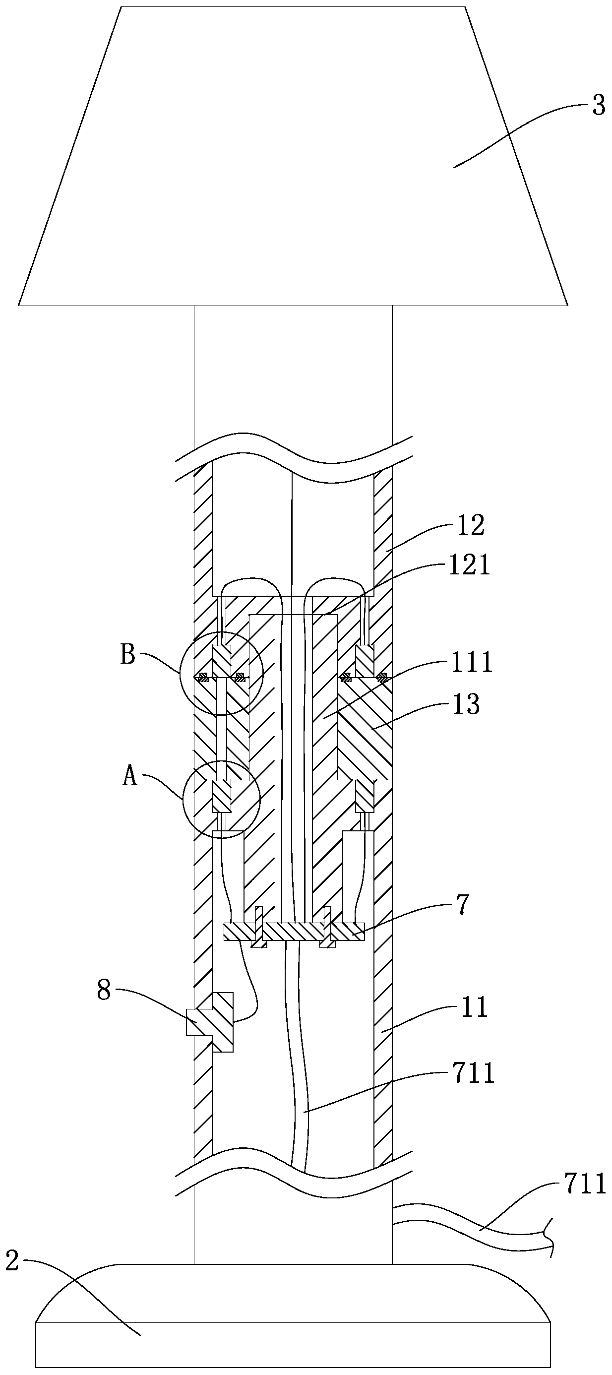 Table lamp with intelligent dimming function and control method thereof