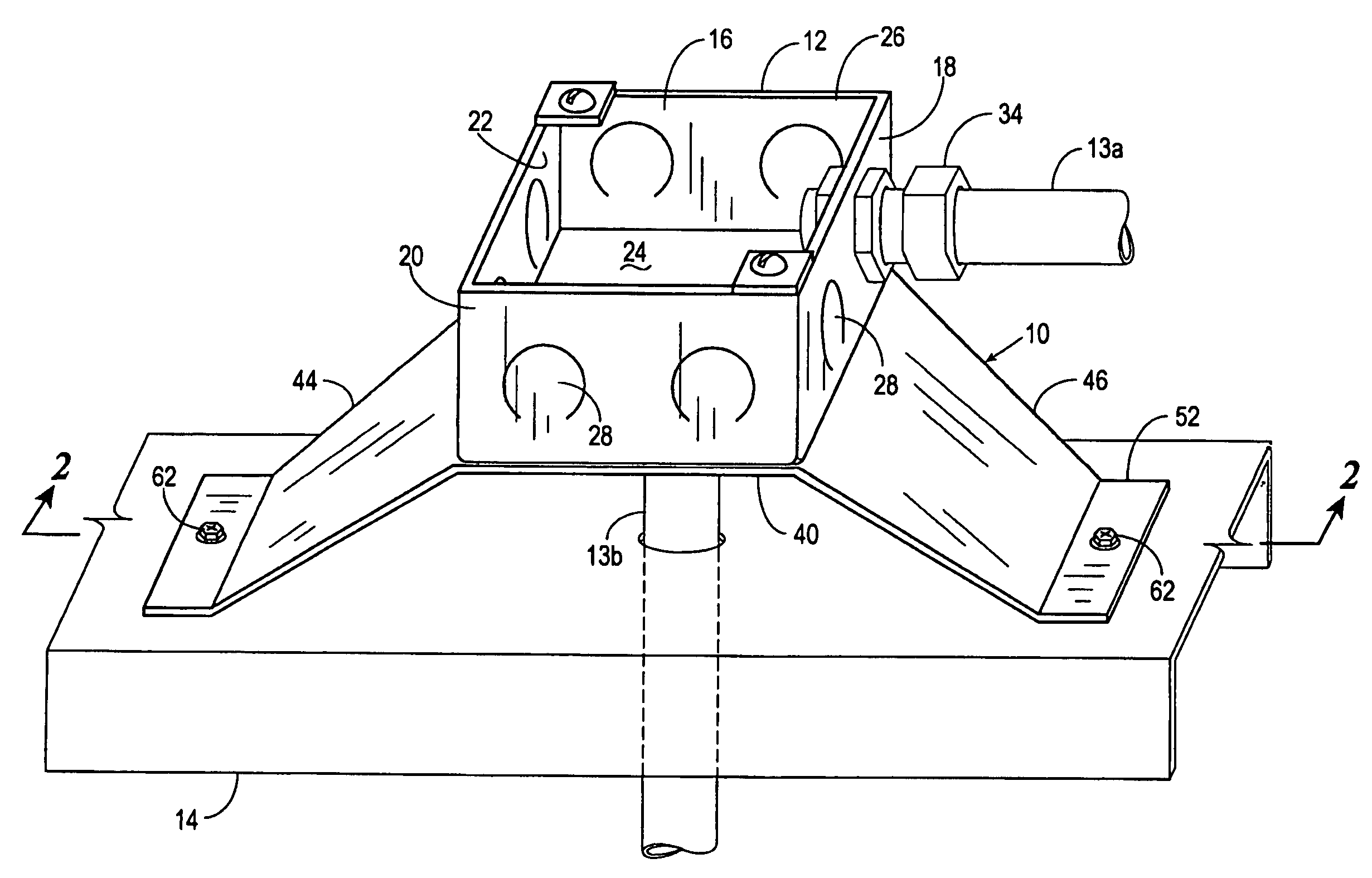 Support bracket for electrical junction box