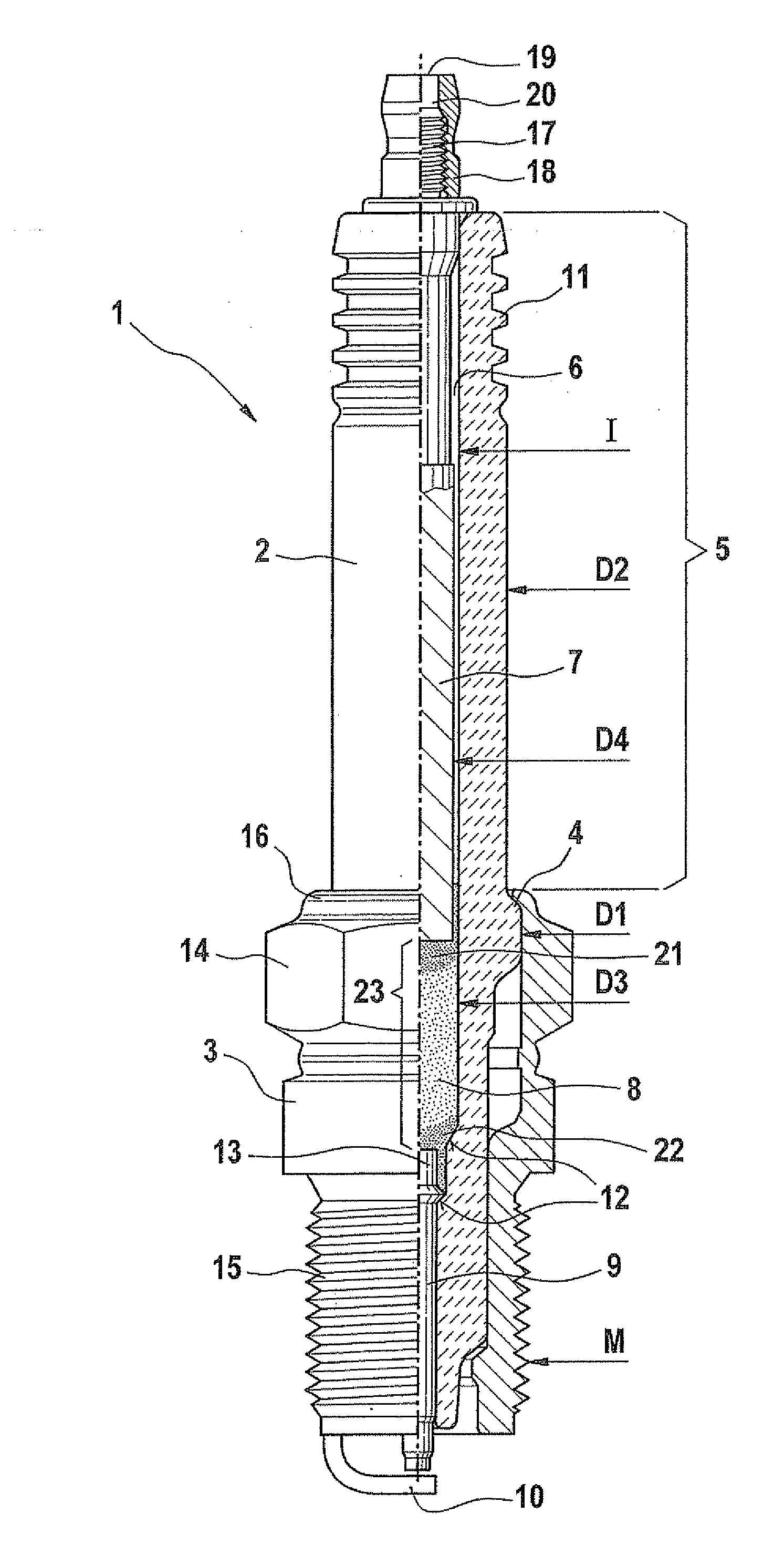 Spark plug for an internal combustion engine