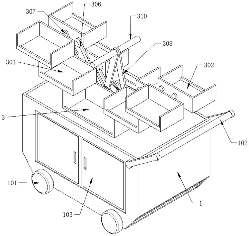 Medical instrument storage device for medical general surgery department, and using method thereof