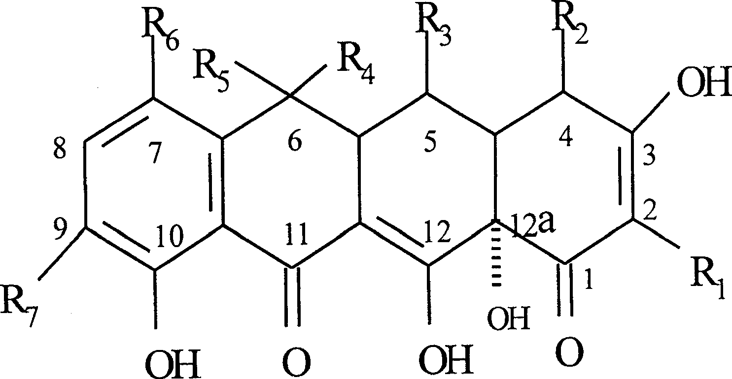 Application of 4-de-dimethyltetracycline derivative