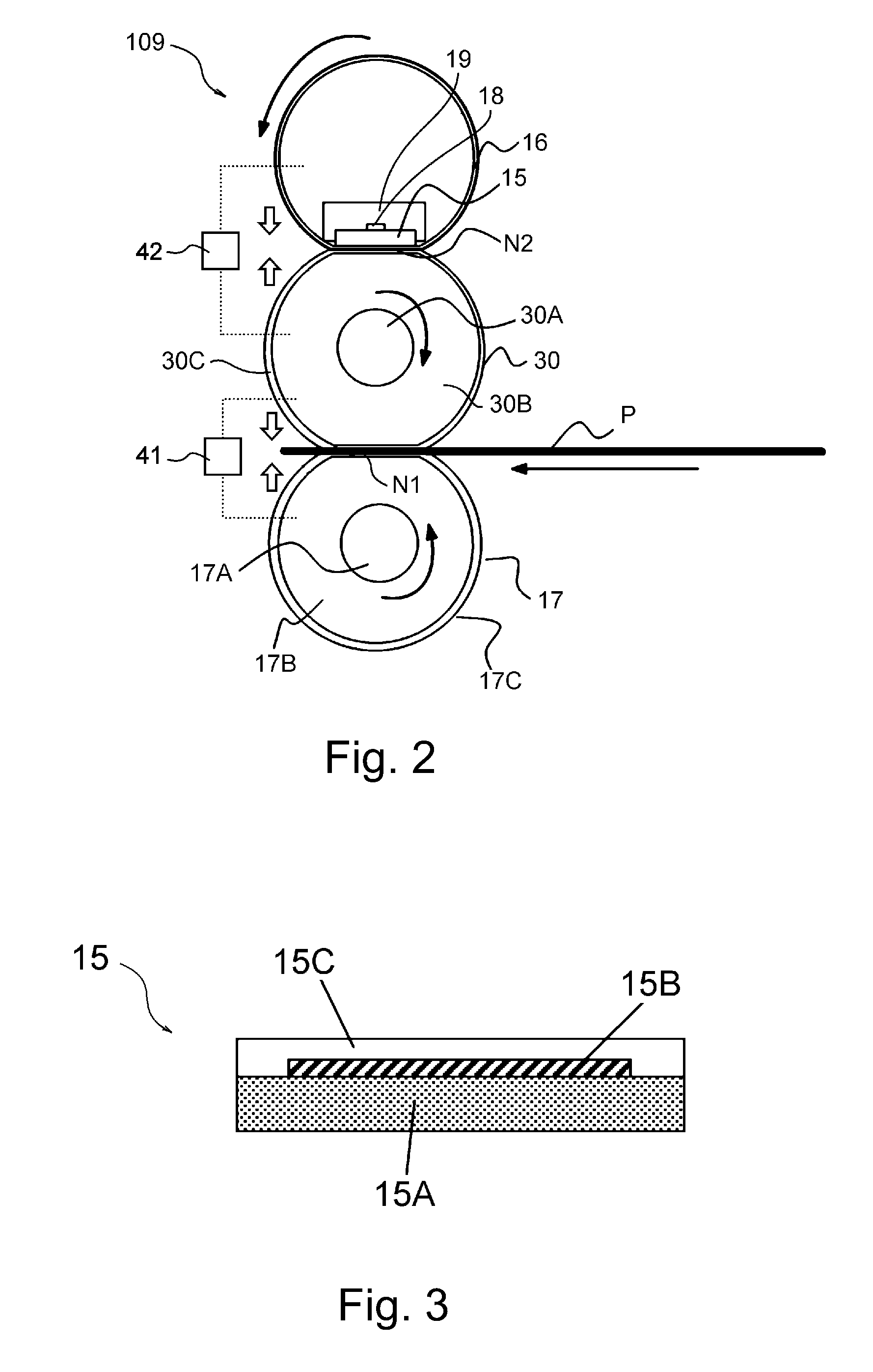 Fixing device for fixing on a recording material a toner image formed on the recording material including a fixing roller and heating and pressing members