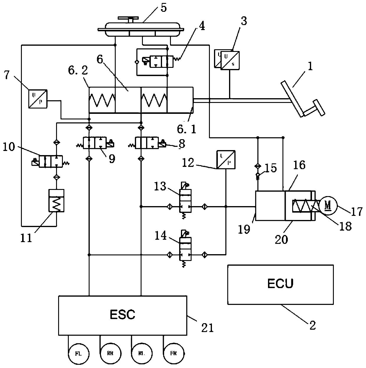 Hydraulic decoupling type electro-hydraulic braking system