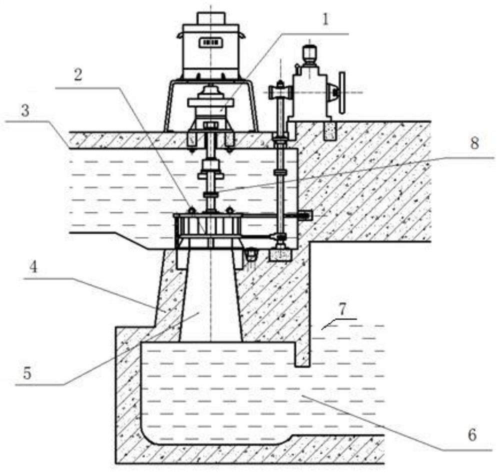 A turbine draft tube with circular and elliptical grids