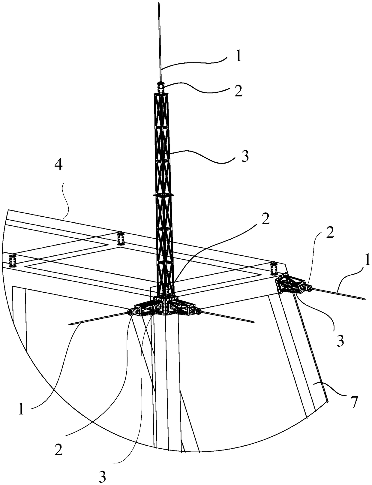 Lightning protection device for ultra-large steel structure radar