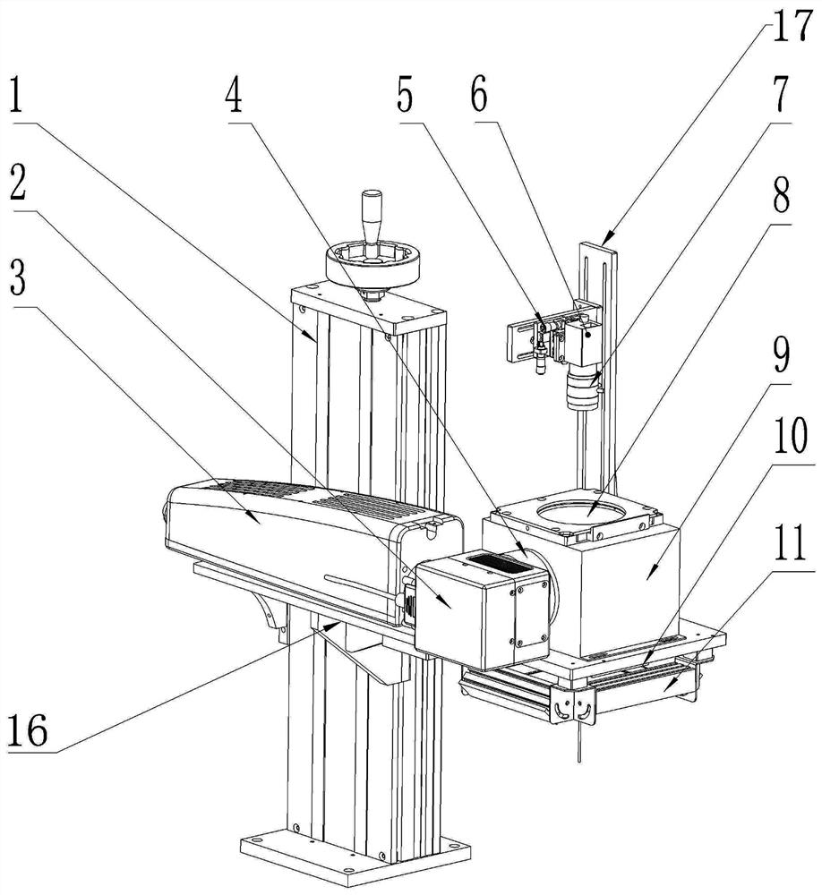 Laser processing device adopting pseudo-coaxial visual system