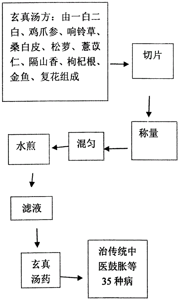 Xuanzhen decoction prescription for treating tympanites in traditional Chinese medicine