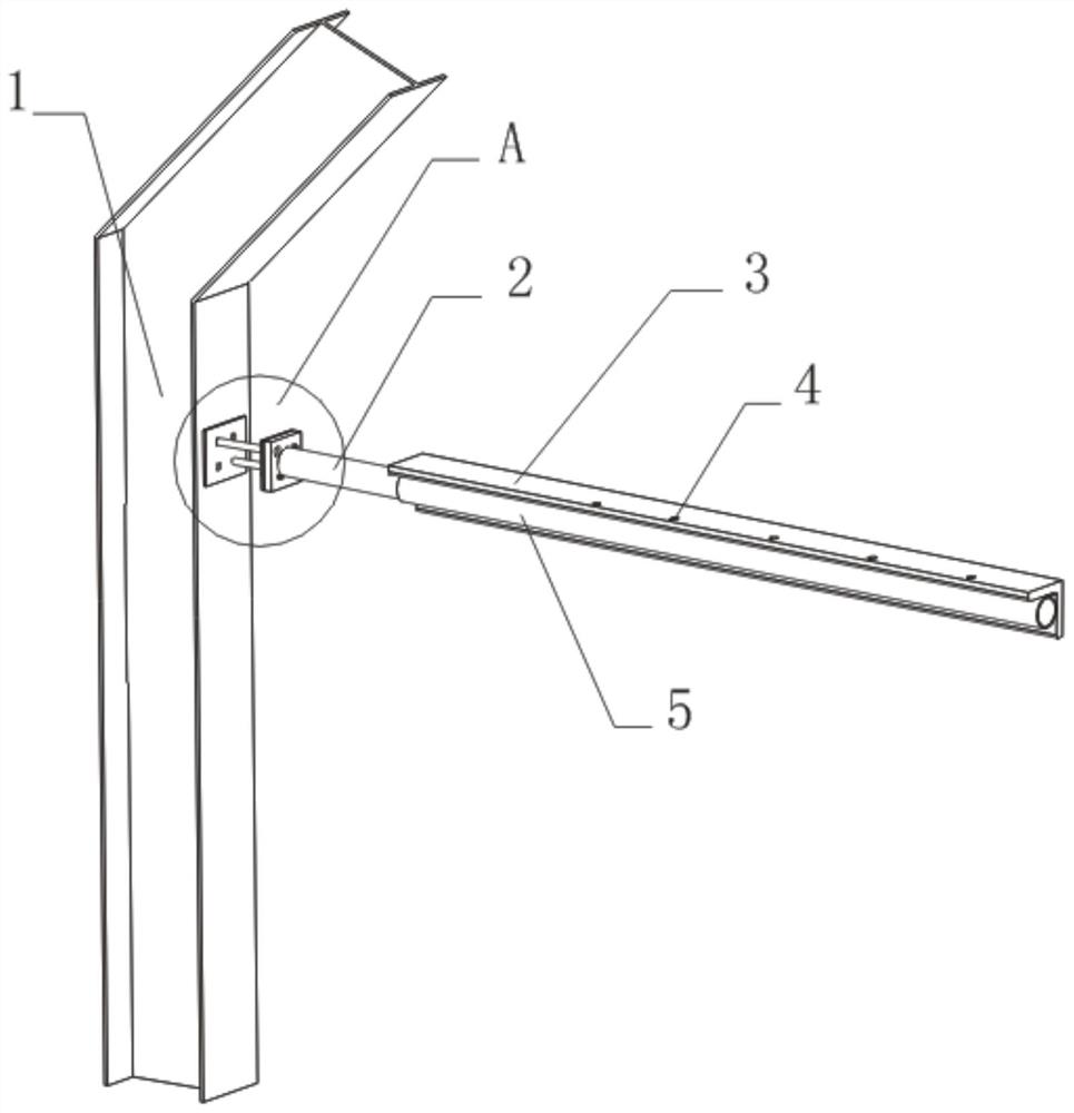 Formwork support adjustment parts and structural system of light steel support formwork for special-shaped cave construction