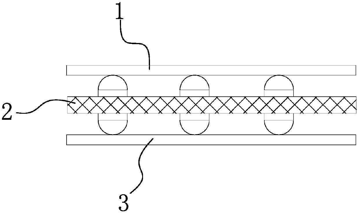 Three-layer composite double-face knitted fabric and its production process