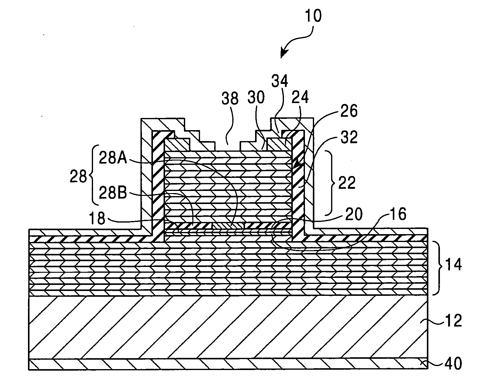 Surface light emitting semiconductor laser element