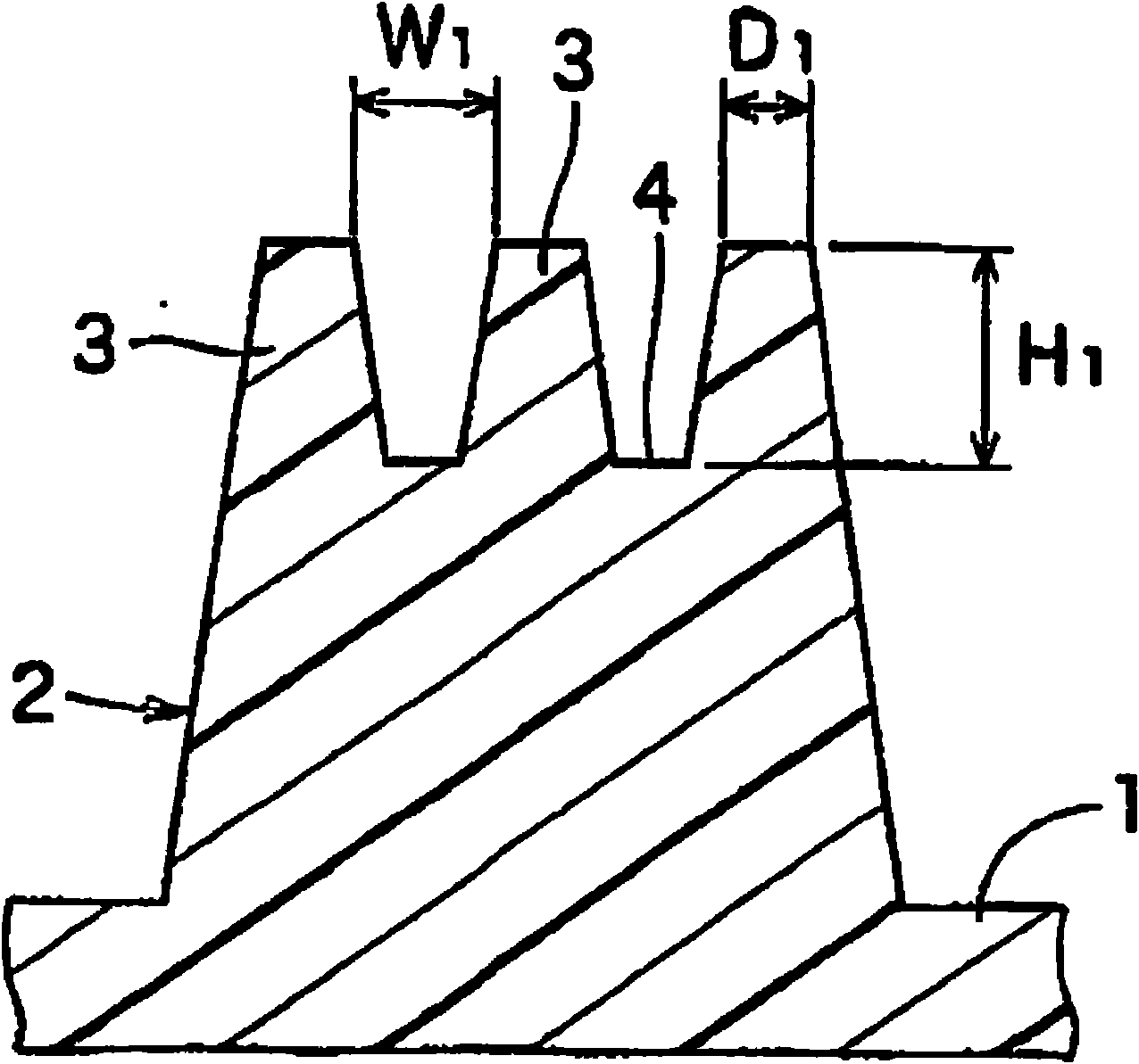 Resin convex mould for relief printing and method for producing organic EL elements using the same