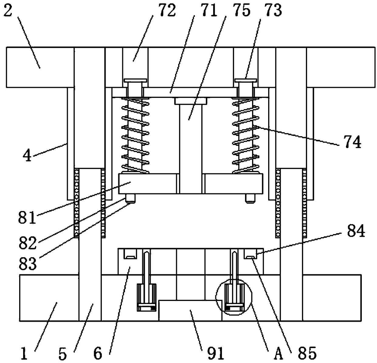 A stamping die for automatic material pushing of auto parts