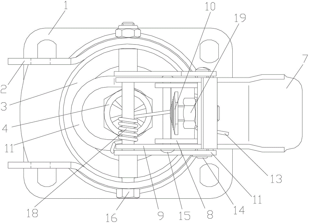 Heavy front-brake braking caster