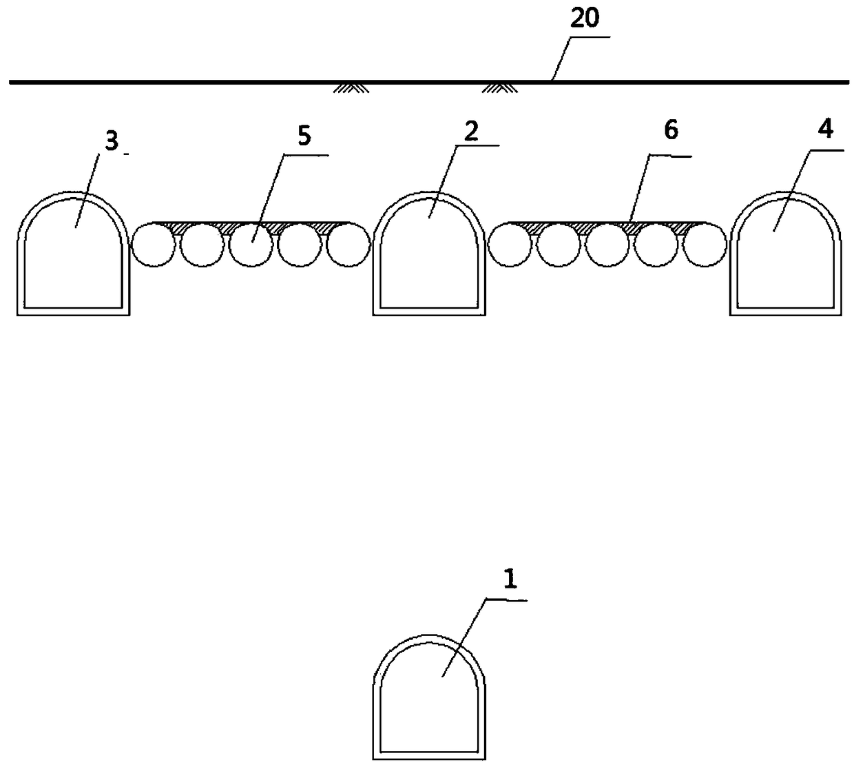 A construction method for building underground structures with large-diameter pipe jacking combined with hole piles