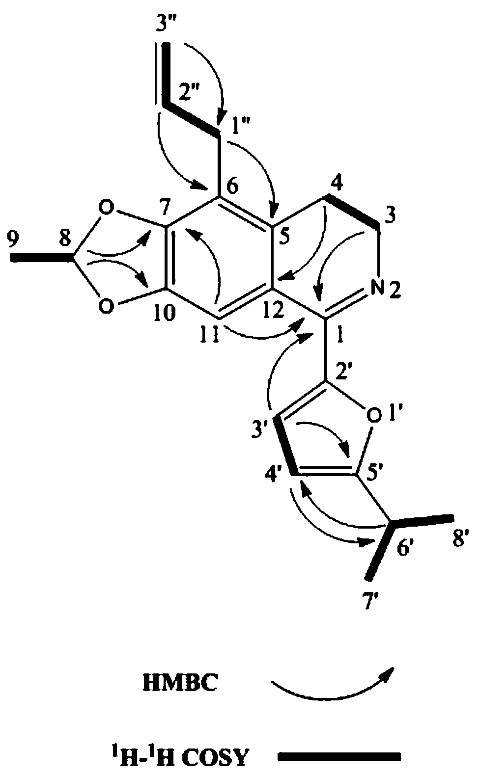 Isoquinoline alkaloid isolated from red clover, preparation method and use