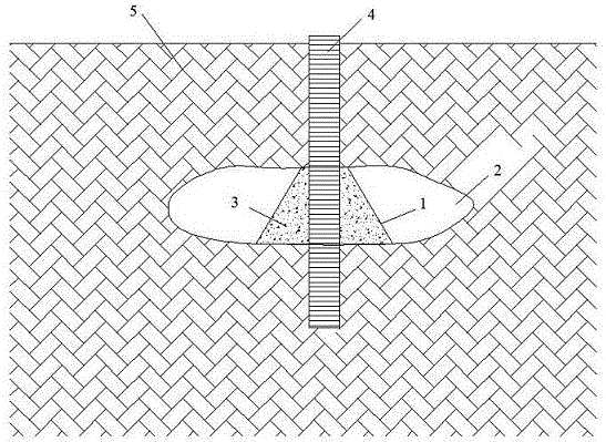 Capsule type pouring and filling method and structure for large-size karst pile foundation construction